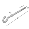 Afbeeldingen van GEBR. BODEGRAVEN Schroefhaak EPW zwaar HT6 80X25MM Ø6MM