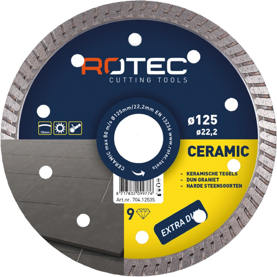 Afbeeldingen van ROTEC Diamantzaagblad CERAMIC 125X1,3X22,2MM
