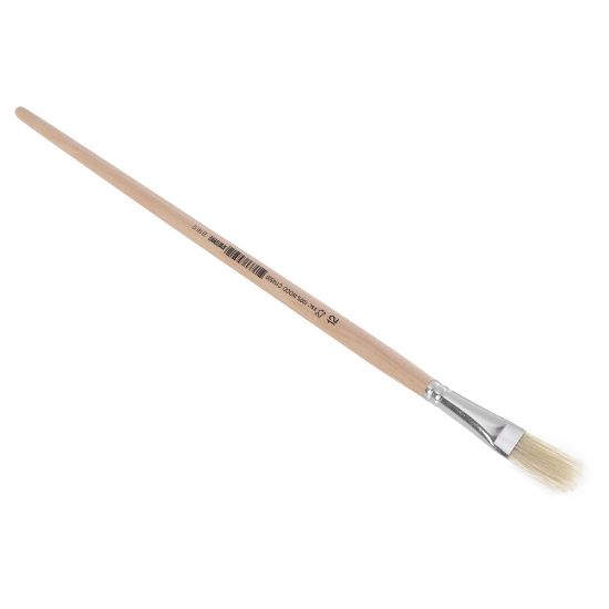 Afbeeldingen van COPENHAGEN PRO Lyonpenseel plat wit Chinees varkenshaar met FSC ongelakte steel 12