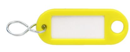 Afbeeldingen van DX Sleutellabel met ophangoog & S-haak kunststof geel