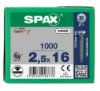 Afbeeldingen van SPAX Universele schroef verzonkenkop WIROX voldraad PZ1 2,5X16MM