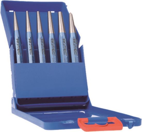 Afbeeldingen van ROTEC Doorslagenset 219 6-delig in kunststof cassette