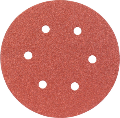 Afbeeldingen van KELFORT Klitschuurschijf rood 6-gat 150MM K100 10x