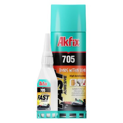 Afbeeldingen van AKFIX Secondelijm 705 + activator 400ML+100gr