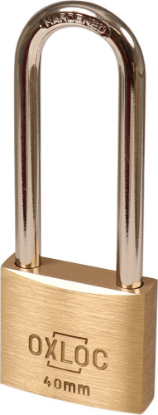 Afbeeldingen van OXLOC Cilinderhangslot EV messing hoog 40X63MM