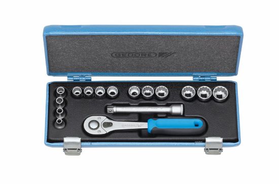 Afbeeldingen van GEDORE Dopsleutelset ⅜" D 30 JMU-10 UD-profiel 6-19MM 16x