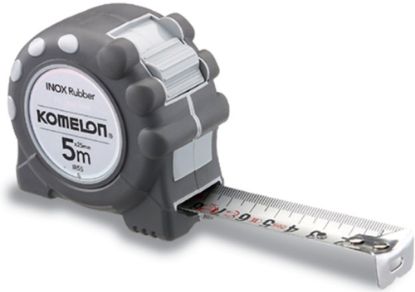 Afbeeldingen van KOMELON Rolmaat INOX Rubber 5M 25MM RVS/nylon