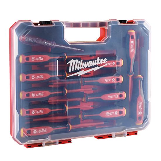Afbeeldingen van MILWAUKEE Schroevendraaierset VDE Tri-Lobe SL/PH/PZ/TX 12x