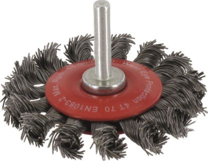 Afbeeldingen van ROTEC Rondborstel op stift 6MM getordeerd staaldraad 70X0,5MM