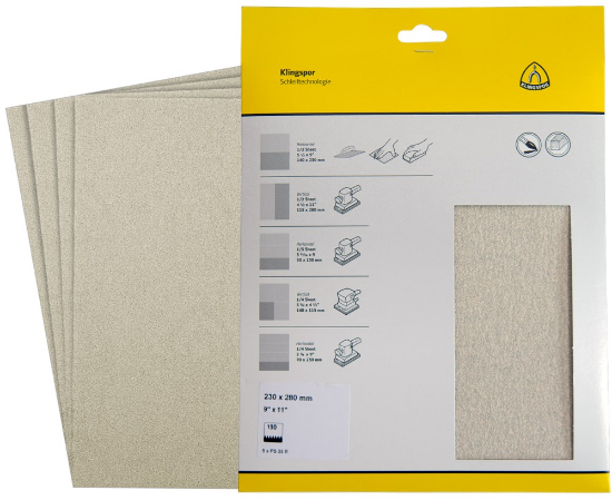 Afbeeldingen van Schuurpapiervel PS33B 230X280MM K240 in DIY verpakking