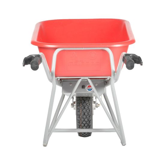 Afbeeldingen van MATADOR Elektrische kruiwagen PROFI-MAX E-Barrow aluminium HDPE bak rood 90L lekvrije band