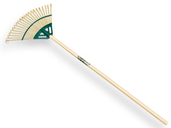 Afbeeldingen van ATLAS Bladhark bamboe met houten steel 120X2,4CM