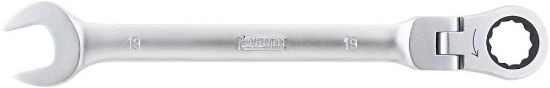 Afbeeldingen van FORUM Ringratelsteeksleutel met scharnierkop 19MM