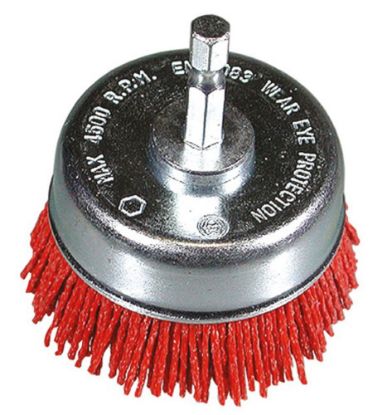 Afbeeldingen van HIKOKI Komborstel 75X¼" zeskant stift slijpnylon grof 751330