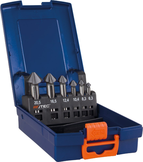 Afbeeldingen van ROTEC Verzinkfreesset HSS 407C 6-delig M3-M10 6,3-20,5MM ABS