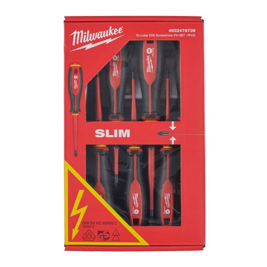 Afbeeldingen van MILWAUKEE Schroevendraaierset VDE Tri-Lobe SL/PH 7x