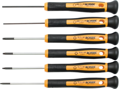 Afbeeldingen van IRONSIDE Precisieschroevendraaierset TX+HEX 6x