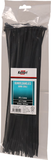 Afbeeldingen van KELFORT Bundelbandjes nylon zwart 292X3,6MM