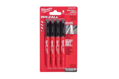 Afbeeldingen van MILWAUKEE Marker INKZALL ultrafijne punt zwart 0,6MM 4x
