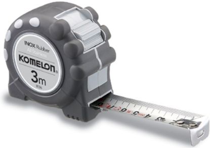 Afbeeldingen van KOMELON Rolmaat INOX Rubber 3M 16MM RVS/nylon