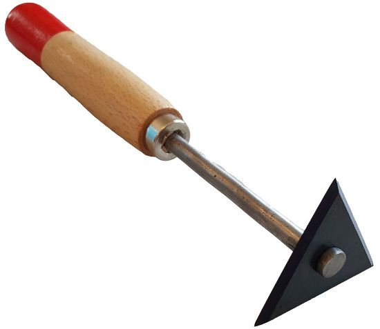 Afbeeldingen van MELKMEISJE Verfschraper driehoek blauw 60MM