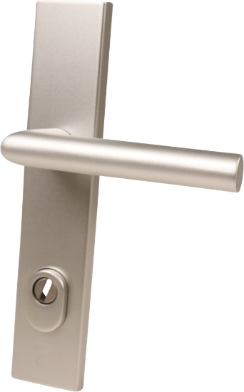 Afbeeldingen van OXLOC Veiligheidsbeslag kerntrekbeveiliging + krukgat recht aluminium PC92