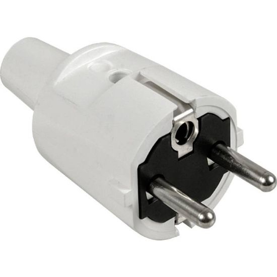 Afbeeldingen van Stekker RA kort PVC wit 220V