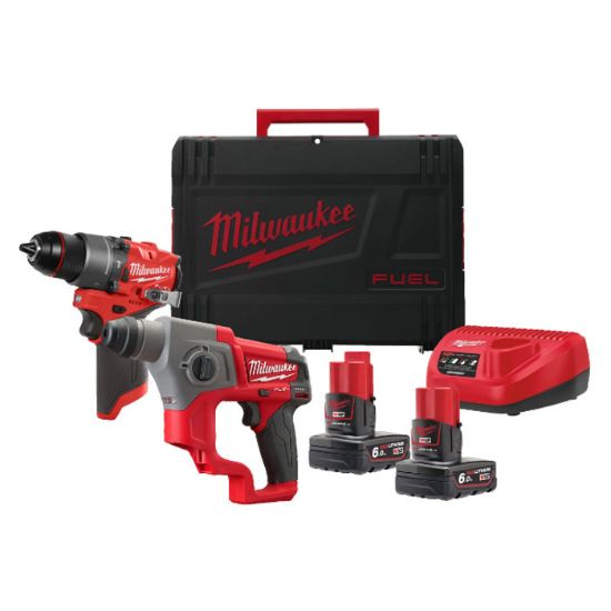 Afbeeldingen van MILWAUKEE Accu powerpack M12FPP2F2-602X (Accu FPD2, Accu CH, 2XAccu B6 accu, 1XC12C lader, 1 XHD Box)