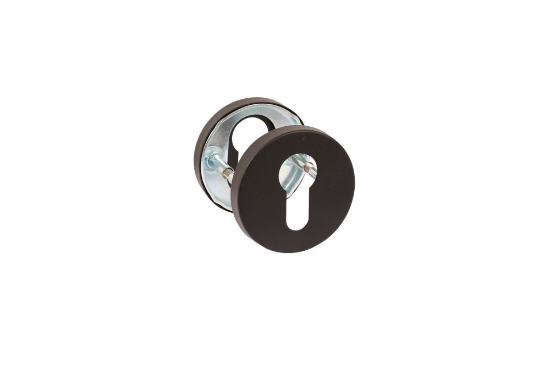 Afbeeldingen van OXLOC Rozet profielcilinder RVS zwart rond kunststof onderrozet 52X8MM