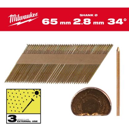 Afbeeldingen van MILWAUKEE Draadnagels thermisch verzinkt D-kop 34° 63MM SC3 2200x