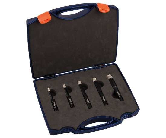 Afbeeldingen van ROTEC Diamanttegelborenset 758 PREMIUM 5-12MM zeskant-opname 5-delig in ABS koffer