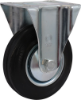 Afbeeldingen van KELFORT Bokwiel EV zwart rubber wiel 125MM plaatafmeting 10MM 100kg
