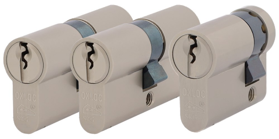 Afbeeldingen van OXLOC Profielcilinderset O5 vernikkeld 2x 30/30MM + 1x 10/30MM