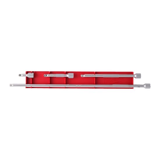 Afbeeldingen van MILWAUKEE Aandrijfverlengstukkenset ¼" 4x 38/76/152/356MM t.b.v. dopsleutel