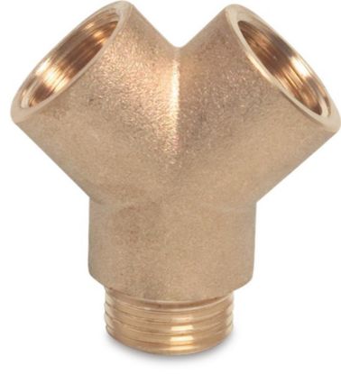Afbeeldingen van PROFEC Y-stuk nr.220 messing ½" binnendraad/buitendraad/binnendraad 30bar