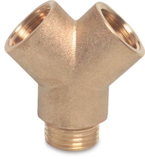 Afbeeldingen van PROFEC Y-stuk nr.220 messing ½" binnendraad/buitendraad/binnendraad 30bar