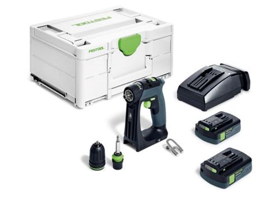 Afbeeldingen van FESTOOL Accu schroefboormachine CXS 18 C3,0-Plus 18V Li-on 3,0Ah inclusief accessoires, accupack 3,0Ah en snellader