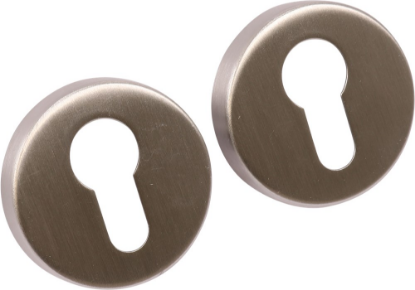 Afbeeldingen van OXLOC Profielcilinder RVS + rozet op kunststof onderrozet 52X11MM