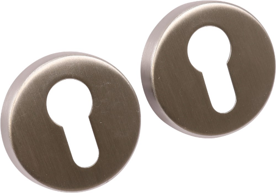 Afbeeldingen van OXLOC Profielcilinder RVS + rozet op kunststof onderrozet 52X11MM