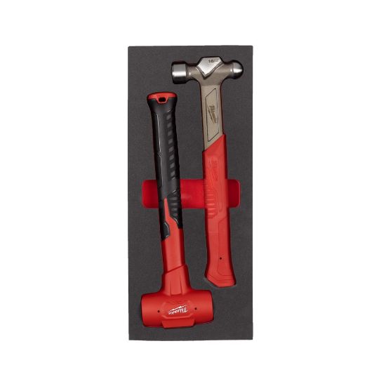 Afbeeldingen van MILWAUKEE Bolkophamer en terugslagvrije hamer in foam inlay