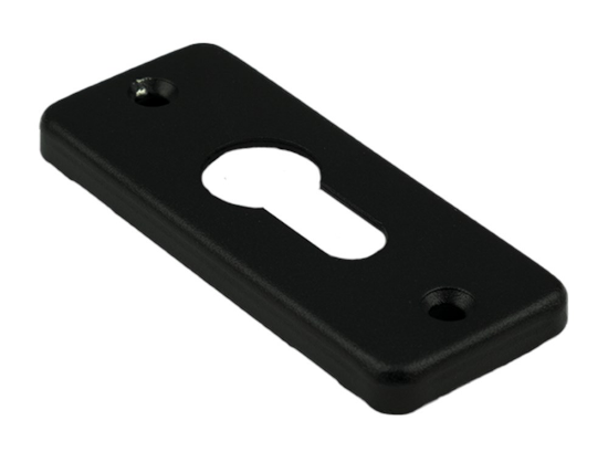 Afbeeldingen van Afdekrozet PC type 4 RH recht zwart