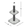 Afbeeldingen van GEBR. BODEGRAVEN Pergolasteun TV verticaal verstelbaar M20X200MM 100X100MM 80X80X8MM