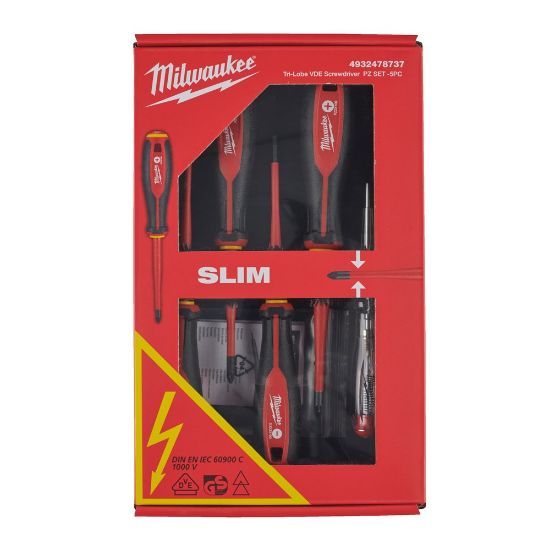 Afbeeldingen van MILWAUKEE Schroevendraaierset VDE Tri-Lobe SL/PZ 5x