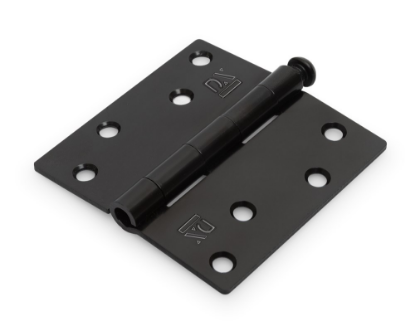 Afbeeldingen van DX Scharnier rechte hoeken + losse pen staal zwart 89X89MM