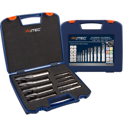 Afbeeldingen van ROTEC Ruwfrezenset HSS-E 615C DIN844 10-delig 4-20MM ABS
