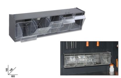 Afbeeldingen van BETA Magazijnbakje 5-vaks kunststof PM/5C inclusief wandhouder