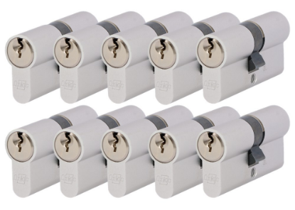 Afbeeldingen van OXLOC Profielcilinder dubbel O3 vernikkeld 30/30MM P10 SKG**