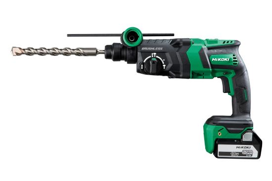 Afbeeldingen van HIKOKI Accu boorbreekhamer DH18DPCWPZ SDS-Plus 18V pistoolmodel BL 3,2J MV 2x 5,0Ah in HSC IV