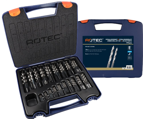 Afbeeldingen van ROTEC Metaalborenset 104 DIN338 STEP-X 170x 1-10MM