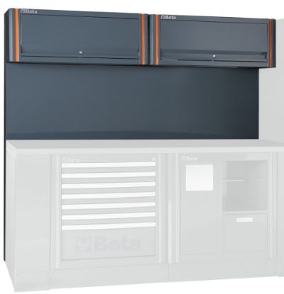 Afbeeldingen van BETA Wandpaneel met 2 hangkasten C55/2PM